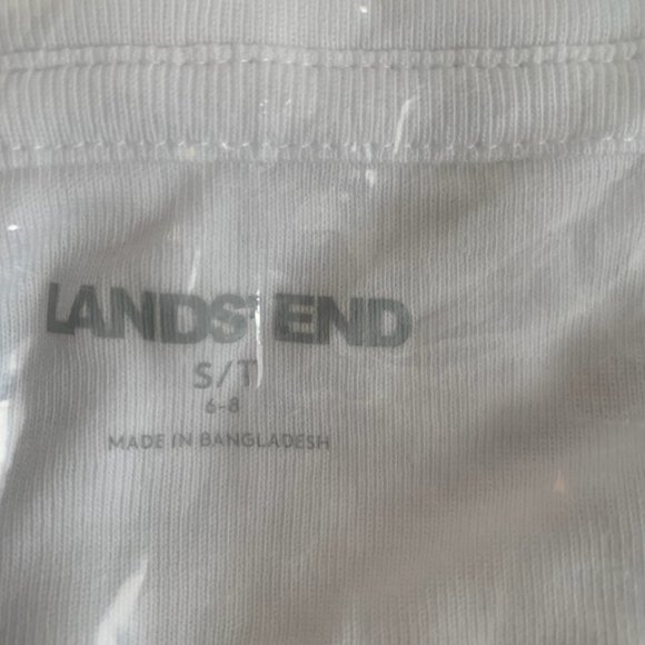 NWT LANDS' END WOMEN'S LONG SLEEVE SHAPED 1X1 RIB V-NECK TEE WHITE SMALL TALL - Picture 4 of 6